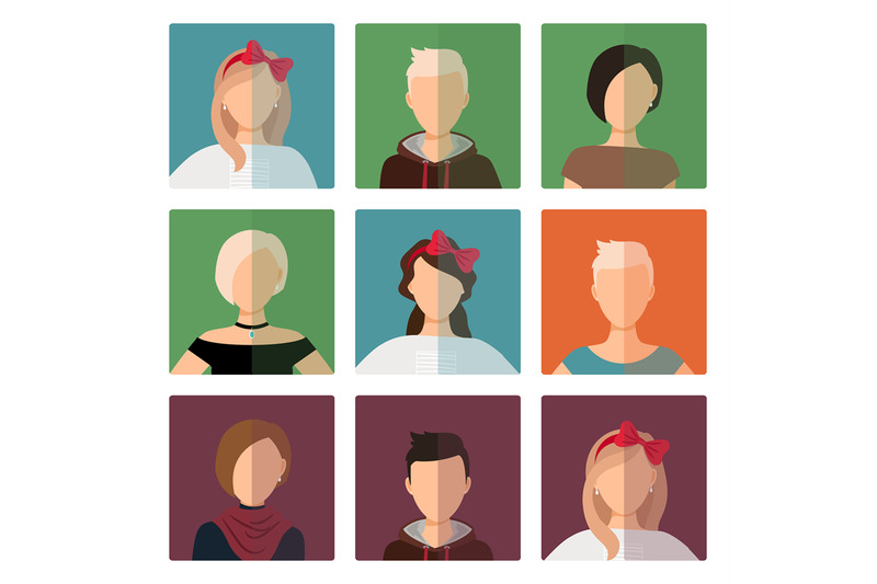 short-hairstyles-female-avatar-icons-set