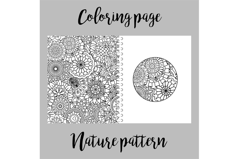 coloring-page-with-nature-pattern