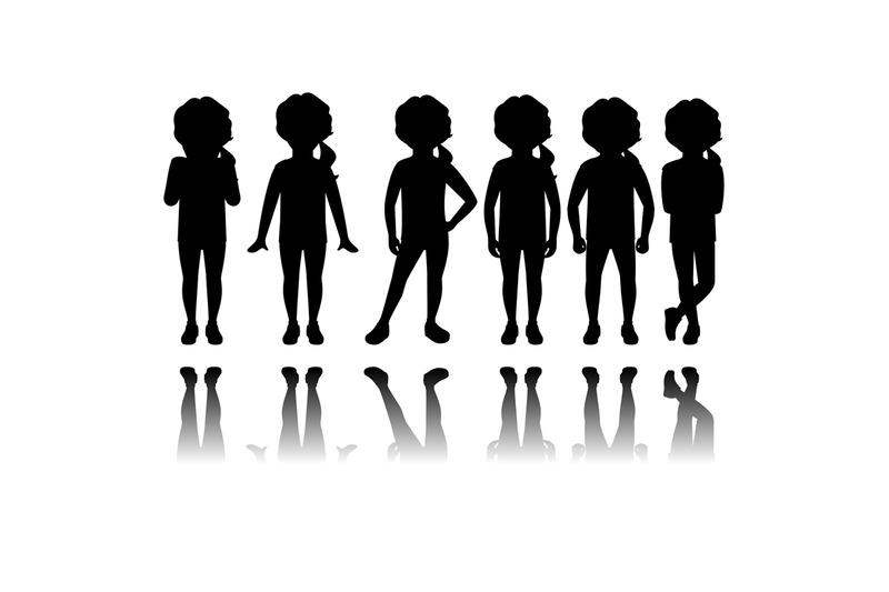 girl-black-silhouettes-with-reflection