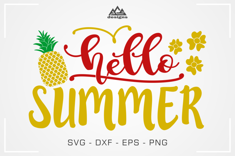 Download Hello Summer Pineapple Svg Design By AgsDesign ...
