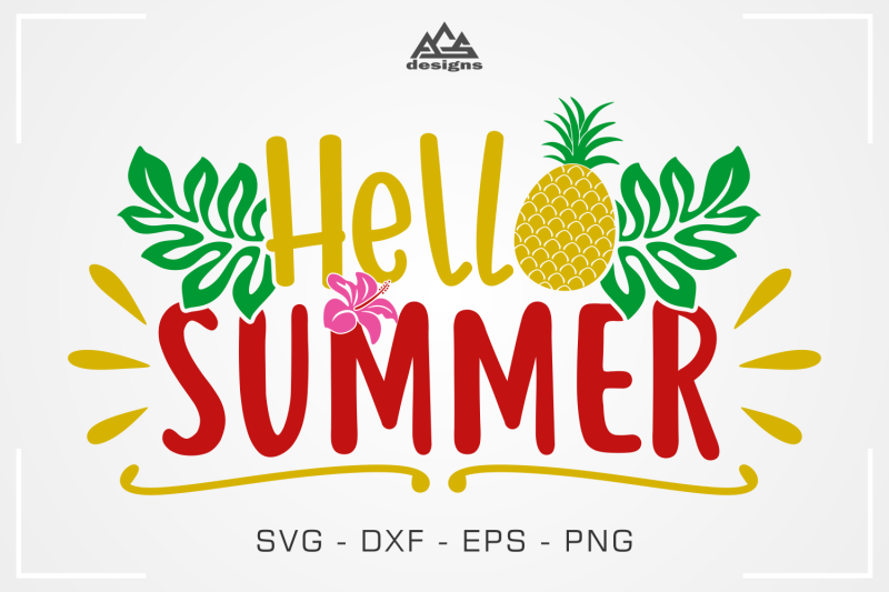 hello-summer-pineapple-svg-design