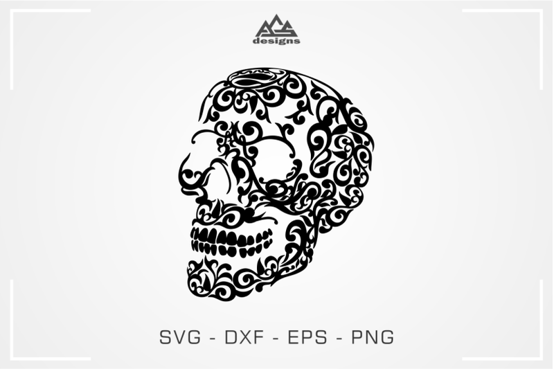 skull-floral-tribal-svg-design