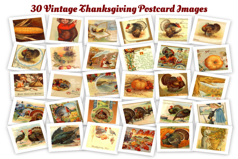 30-vintage-thanksgiving-card-bundle-art-images-commercial-use