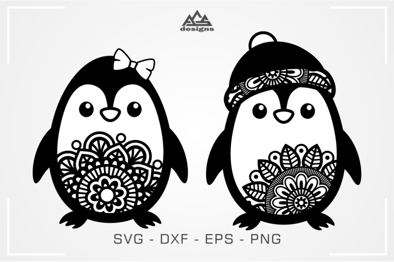 Cute Penguin Mandala Svg Design By AgsDesign ...