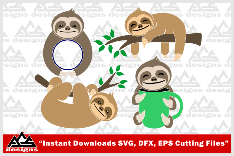 4-cute-sloth-svg-design