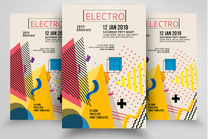 electro-abstract-flyer-poster