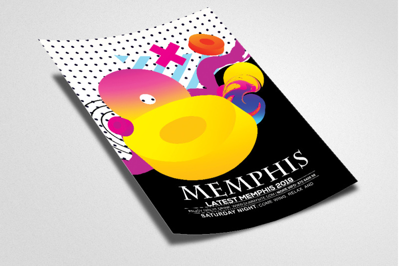 3d-abstract-memphis-flyer-poster