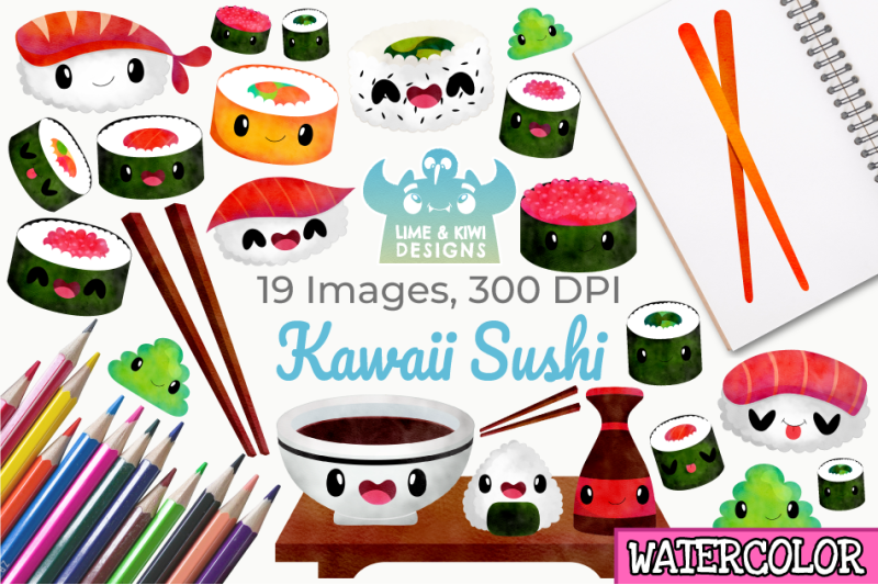 kawaii-sushi-watercolor-clipart-instant-download-vector-art