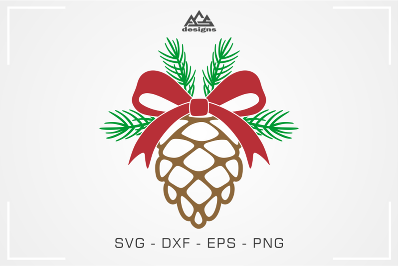 pinecone-ribbon-christmas-svg-design