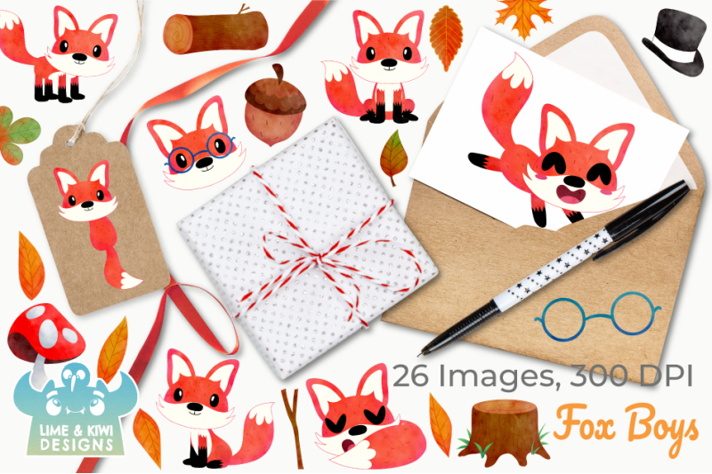 fox-boys-watercolor-clipart-instant-download-vector-art