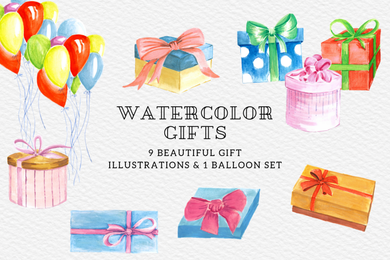 christmas-gifts-illustrations-watercolor-gift-boxes-presents