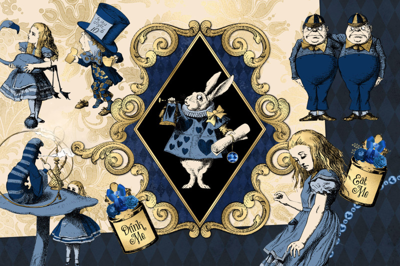 navy-and-gold-alice-in-wonderland-graphics