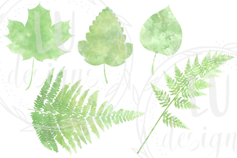 watercolor-greenery-botanical-clipart-foliage-leaves
