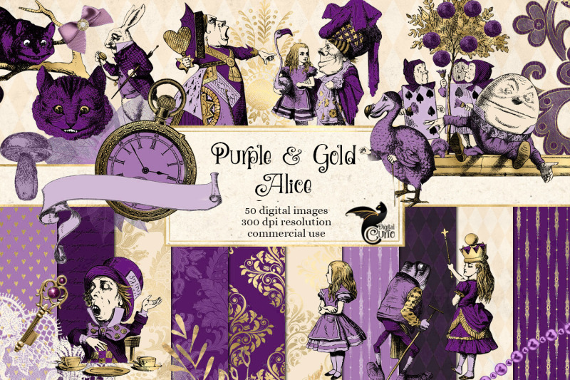 purple-and-gold-alice-in-wonderland-graphics