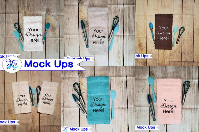 Free Kitchen Towel Mock Up Bundle (PSD Mockups)