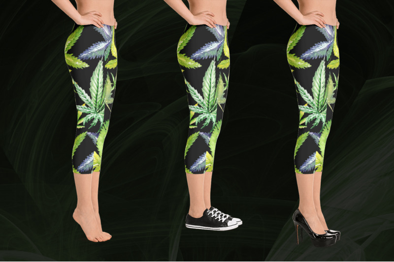 cannabis-watercolor-png-flower-green-nbsp-set