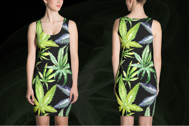 cannabis-watercolor-png-flower-green-nbsp-set