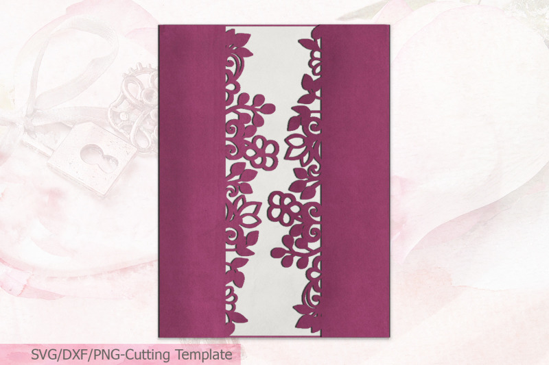 Download Hand Drawn Floral Gate Fold wedding invitation svg laser ...