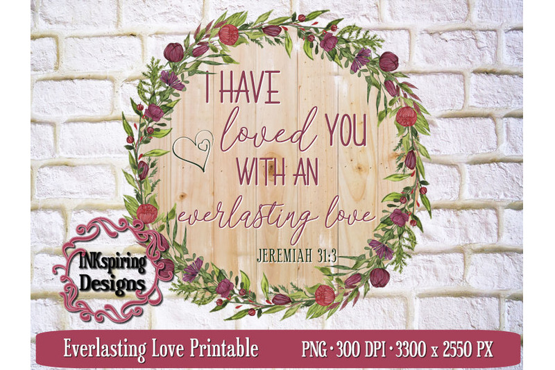 Everlasting Love PNG, JPG Printable PNG Include