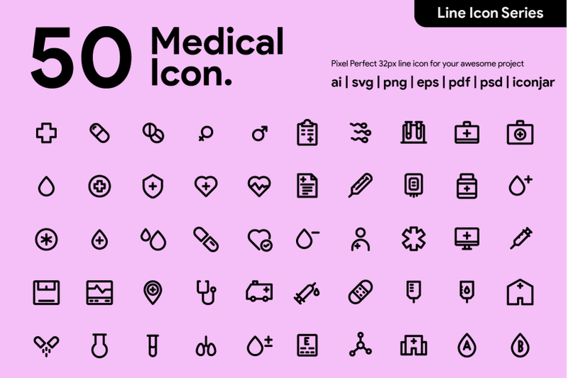 50-medical-line-icons
