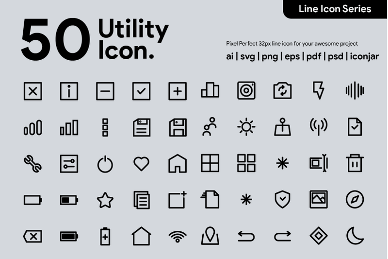 50-utility-line-icons