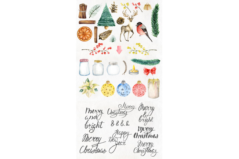 watercolor-christmas-set