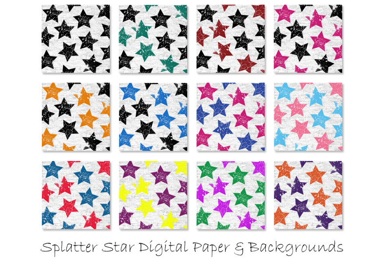 stars-pattern-digital-papers-multi-color-star-backgrounds
