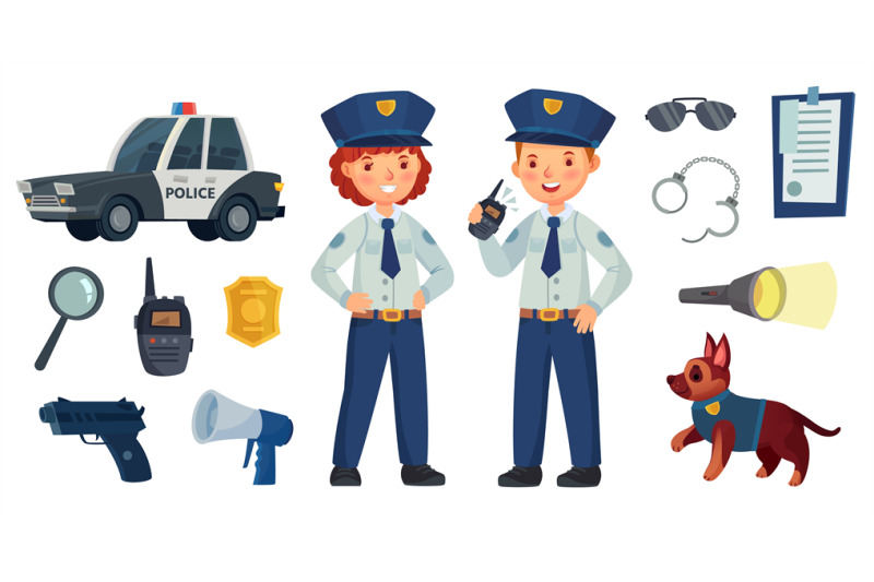 cartoon-police-kids-little-boy-and-girl-in-patrol-suits-police-car-a