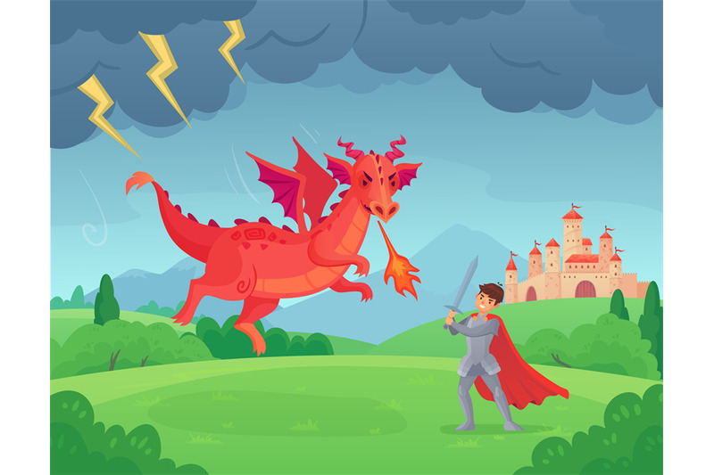 cartoon-fairytale-knight-fights-dragon-swordsman-fighting-evil-monste