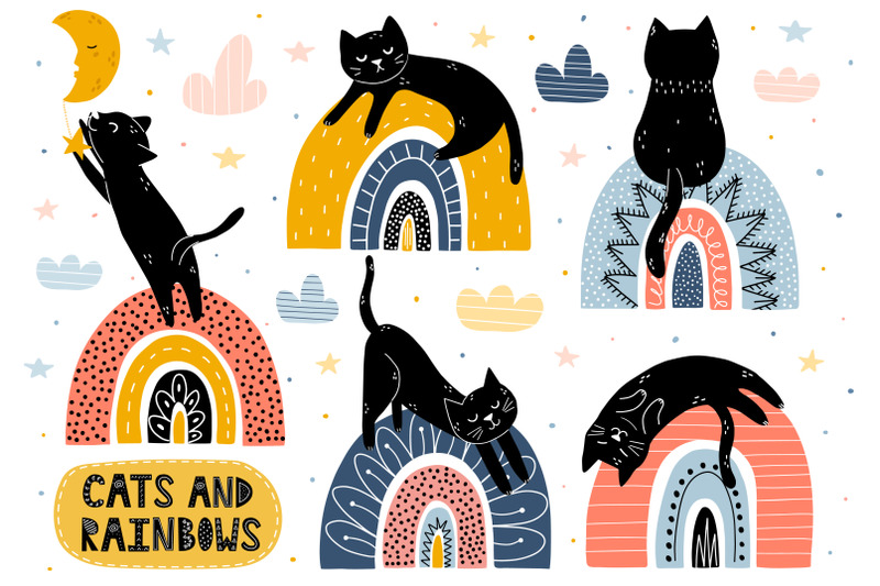 cats-and-rainbows-graphic-pack