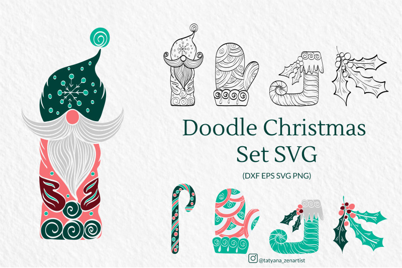 doodle-christmas-set-svg