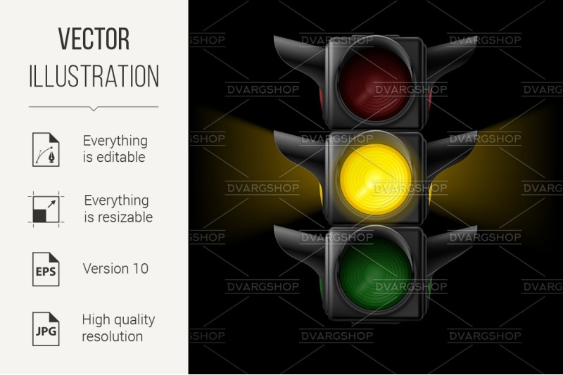 traffic-light-with-yellow-on