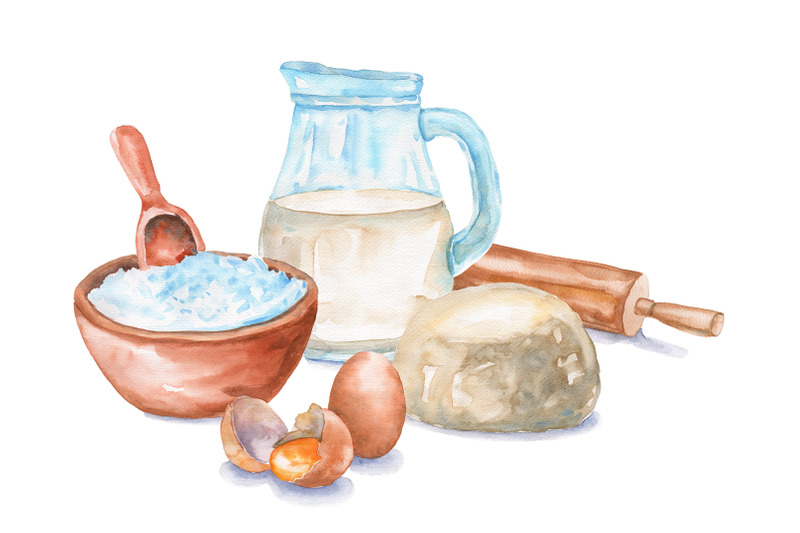 watercolor-kitchen-set-for-baking