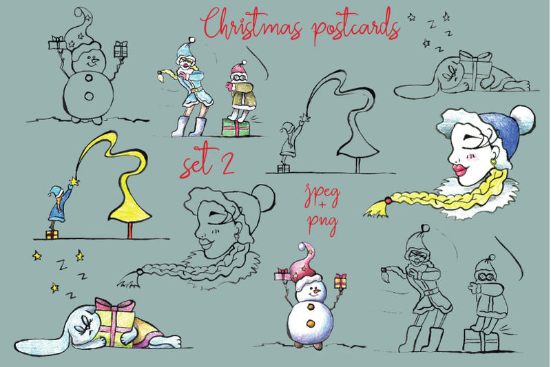 mischievous-christmas-postcards-set-2