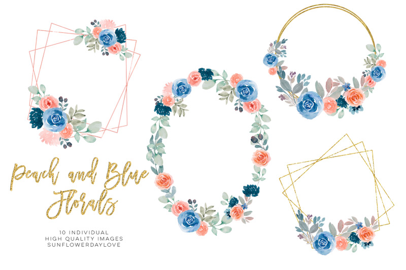 navy-blue-wedding-clipart-watercolor-floral-frames-navy-rustic-flower