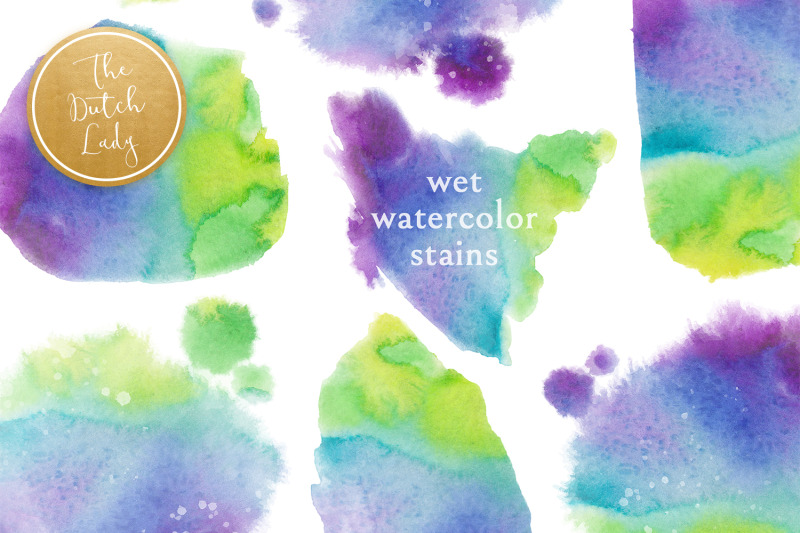 wet-waterpaint-stain-clipart-set