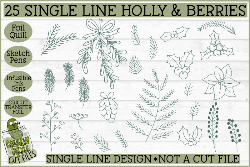 foil-quill-christmas-holly-amp-berries-single-line-sketch-svg