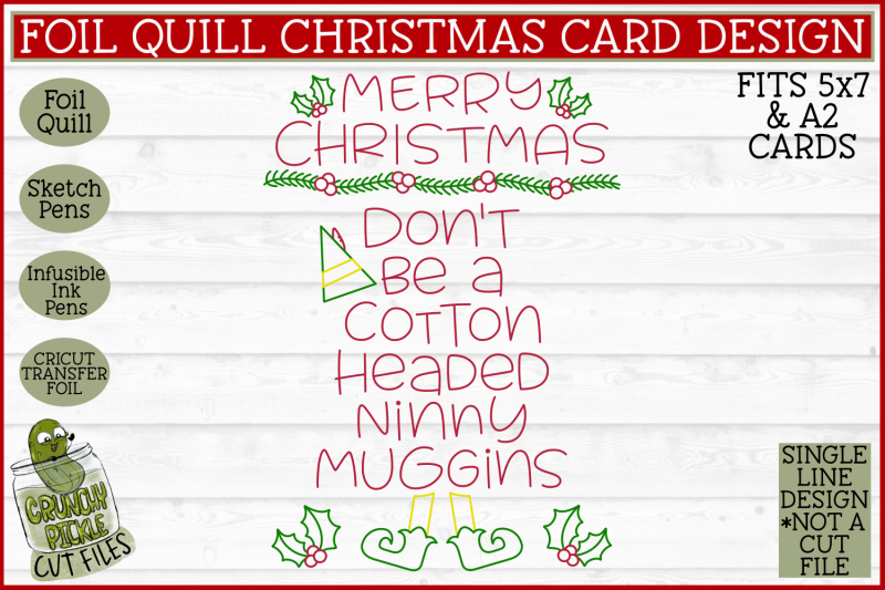 foil-quill-christmas-card-cotton-headed-ninny-muggins-single-line-svg