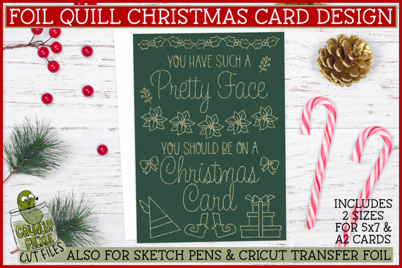 foil-quill-christmas-card-single-line-svg-elf-quote-pretty-face