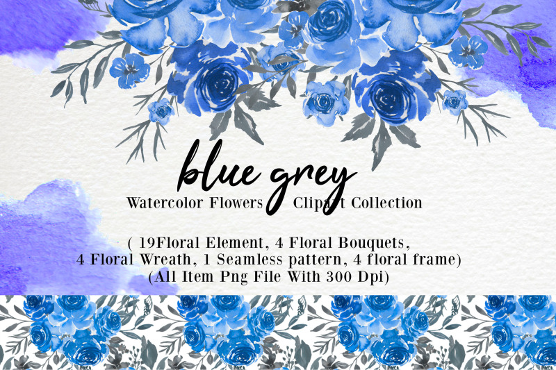 blue-grey-watercolor-flower-clip-art