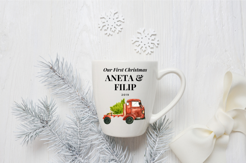 watercolor-christmas-truck-red-truck-with-christmas-tree
