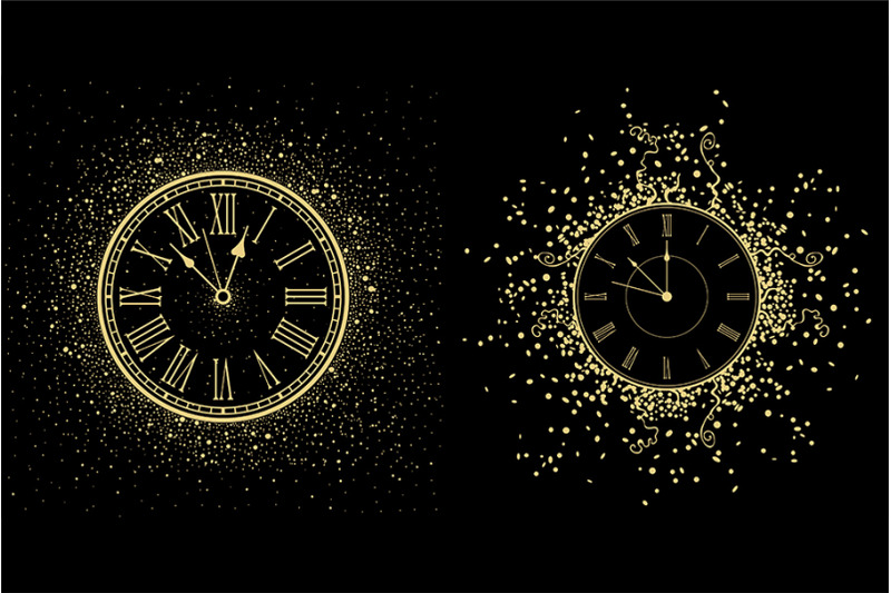 new-year-gold-clock