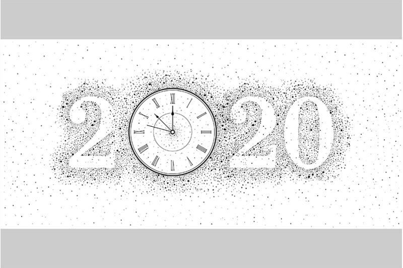 new-year-gold-clock-2020