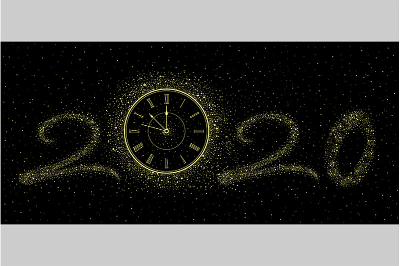 new-year-gold-clock-2020