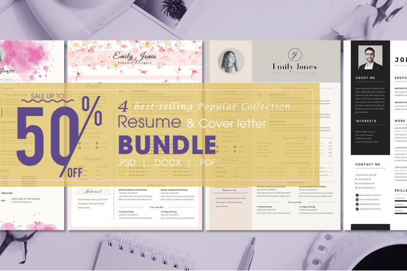 resume-bundle-popular-collection-4-resume-amp-coverletter-template