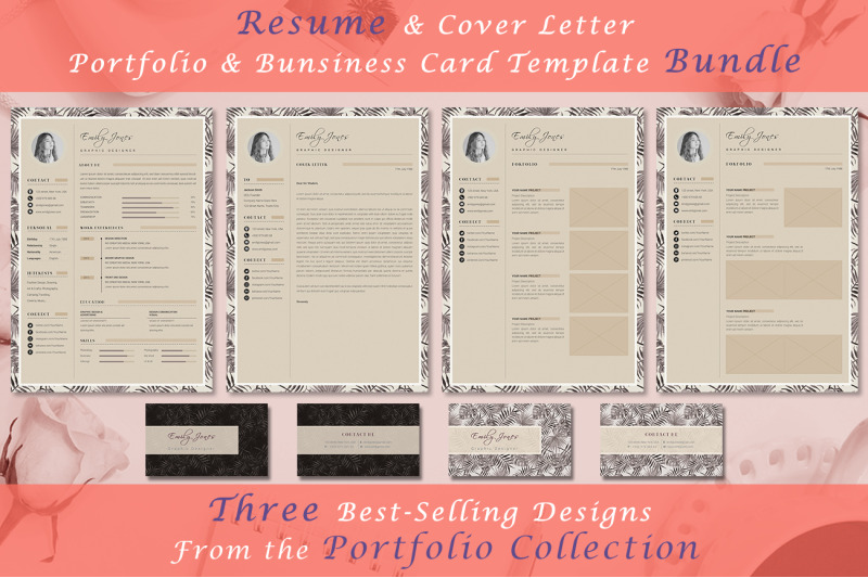 resume-bundle-portfolio-collection-4-resume-amp-coverletter-template