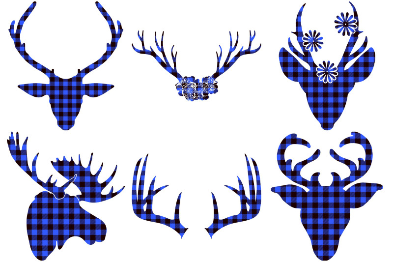 blue-buffalo-plaid-deer-and-antler-ai-eps-png