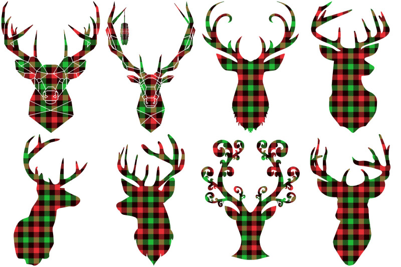 christmas-colors-buffalo-plaid-deer-and-antlers