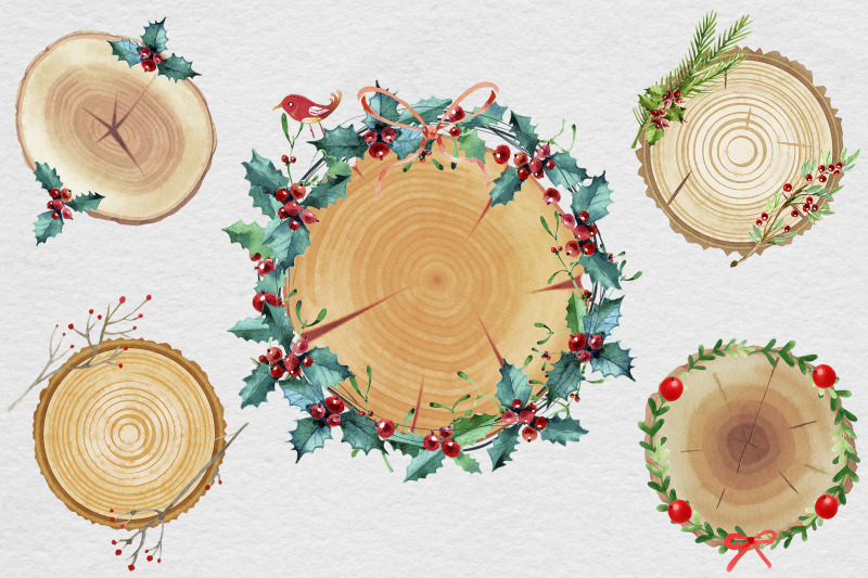christmas-wood-slices-clipart