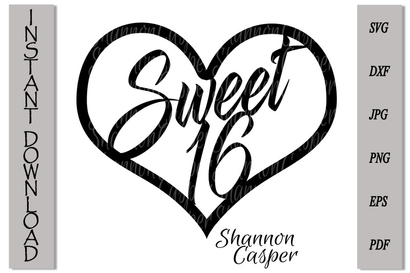 Download Sweet 16 Birthday Cake Topper By Shannon Casper ...